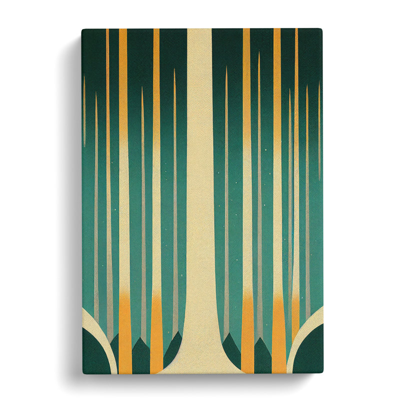 CAN-V0523-2889X Winter Forest Art Deco Style - Wrapped Canvas Print, 76cm H x 50cm W