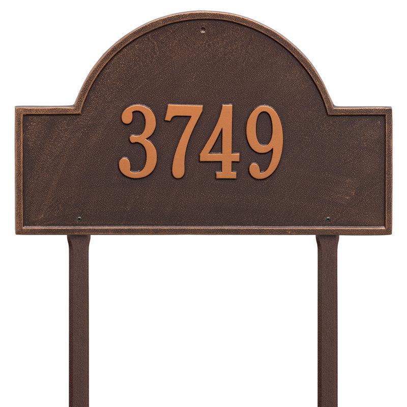 1-Line Lawn Address sign, Antique Copper, Yes
