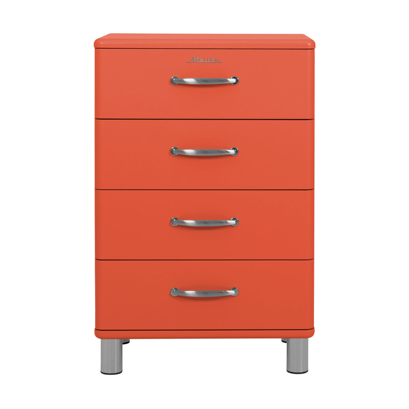 Commode 4 tiroirs Malibu, Rouge