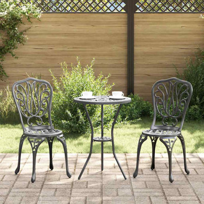 Vidaxl Garden Bistro Set 3 Pcs Aluminium