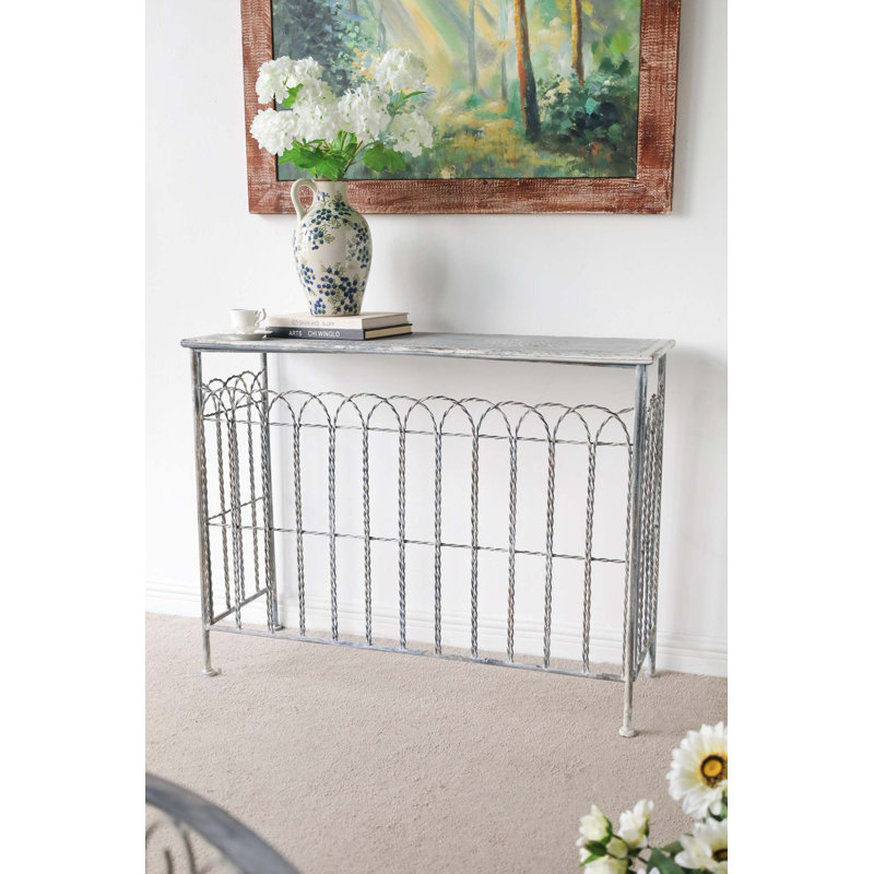 Console 40 po x 14 po x 31 po, clôture d'appoint en fer rustique