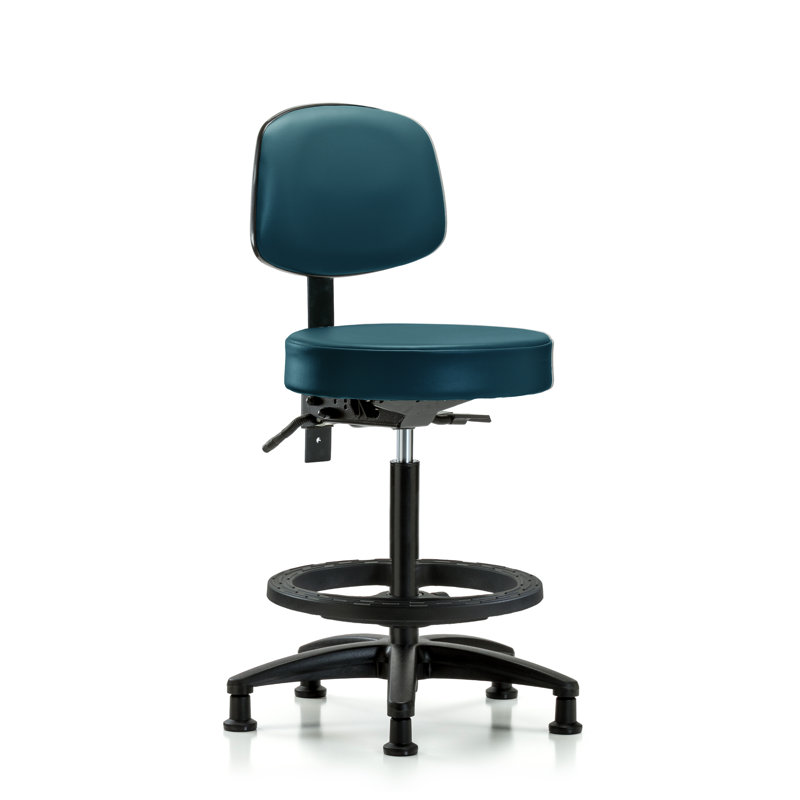 Chaise de travail Kuldip, Bleu marine, Patins