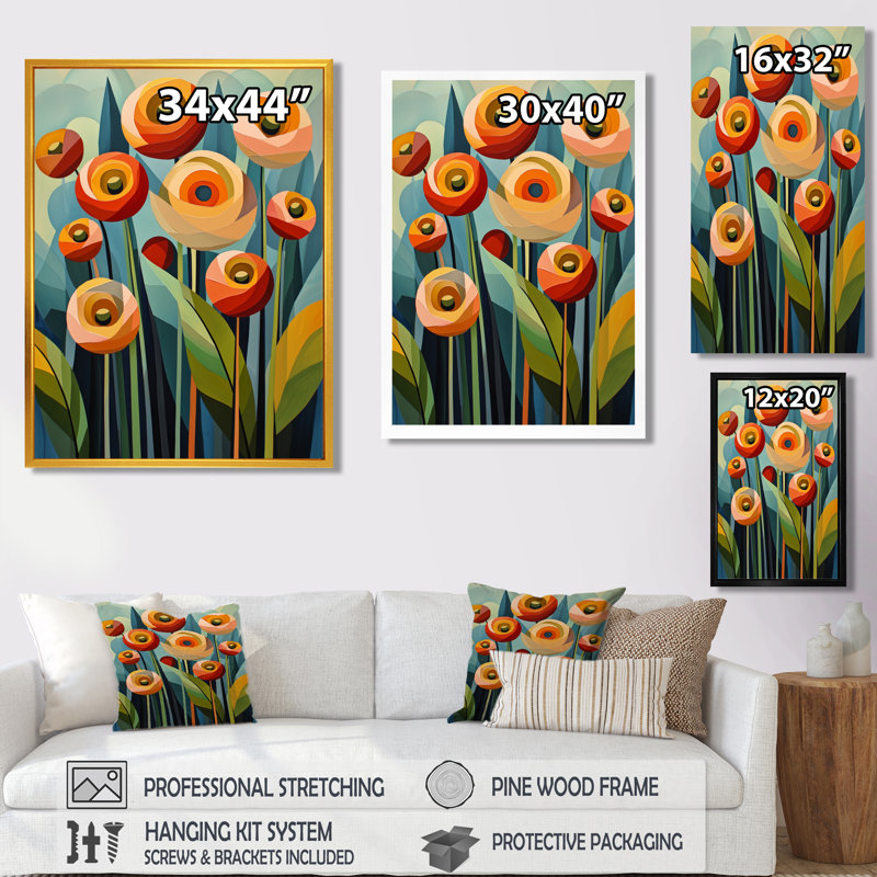 Lynmouth - Art mural floral, Toile tendue, Ne s’applique pas, H 32 po x l 24 po