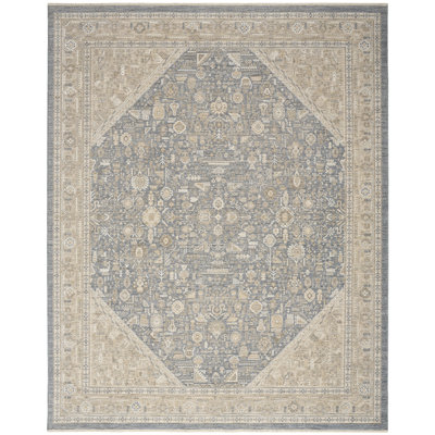 Tapis ivoire et bleu Hemington