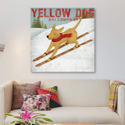 «Yellow Dog Ski Co.» Impression sur toile
