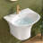 Compact Wall Mount Bathroom Sink 22 Inches White Ceramic Arc Wall Hung Vessel Floating Sink With Overflow And Single Faucet Hole