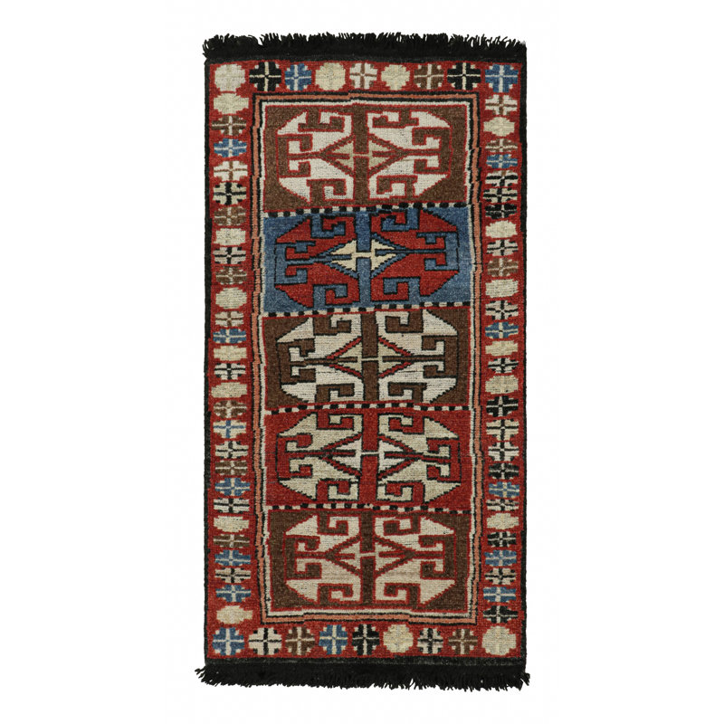 Hand Knotted Wool Area Rug in Red