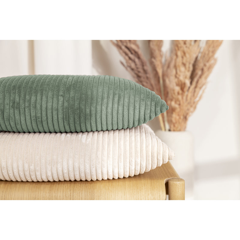 Ensemble de 2 coussins en velours côtelé Shara, H 20 po x l 20 po, Vert
