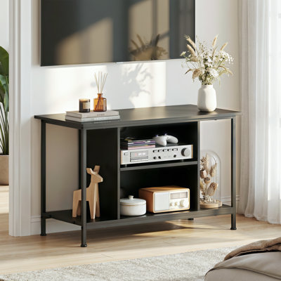 Meuble télé pour téléviseur de 32 po, petit meuble télé avec meuble de rangement, meubles télé industriels pour le salon, la chambre à coucher et le coin, console télé 32 po