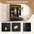 Elegant APP Controlled LED Light Hall Tree With 9 Hooks, Roman Column Design Storage Bench And 3 Large Cabinets, Farmhouse Entryway Organizer-2109740513