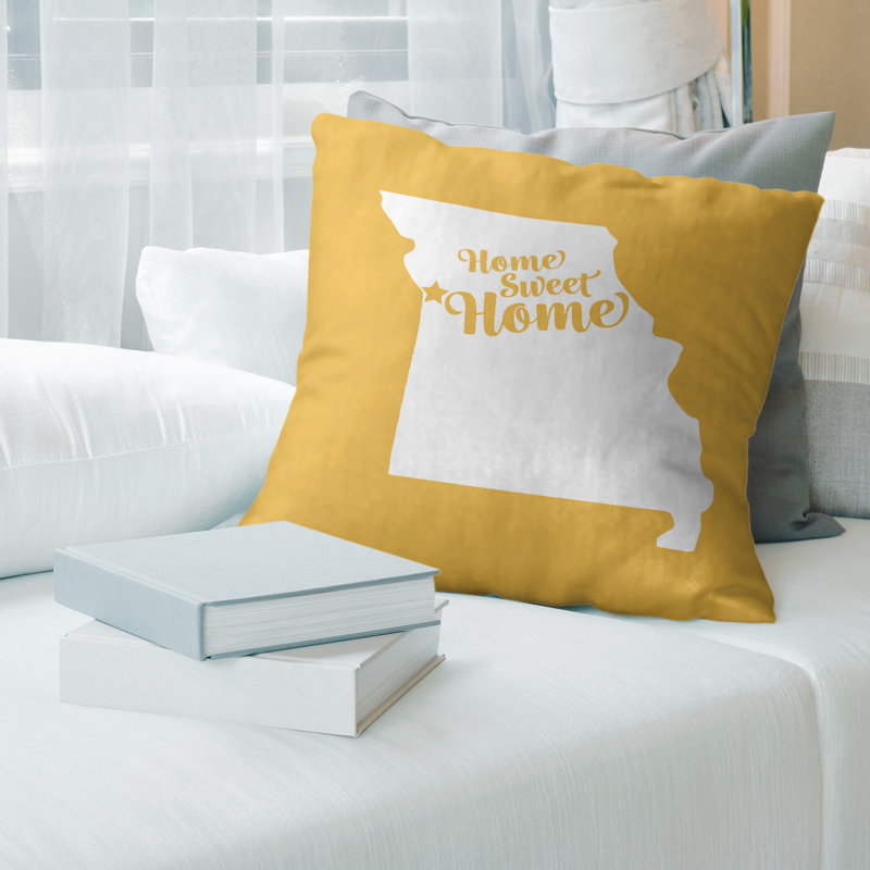Coussin en lin home, Kansas, 26 po x 26 po, Jaune
