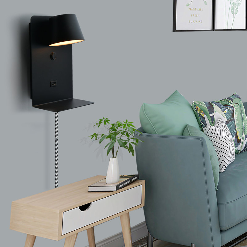 LED Plug-in Armed Sconce