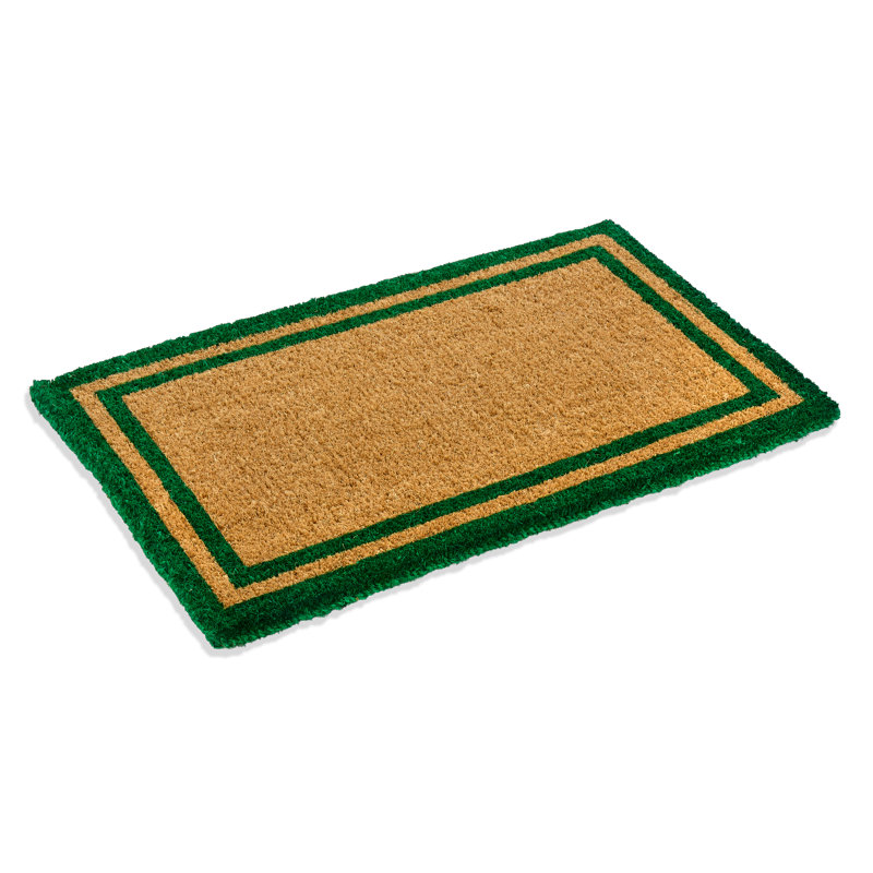 Alleffra Handmade Coir Rectangle Doormat, Rectangle 2'6" x 4', Green