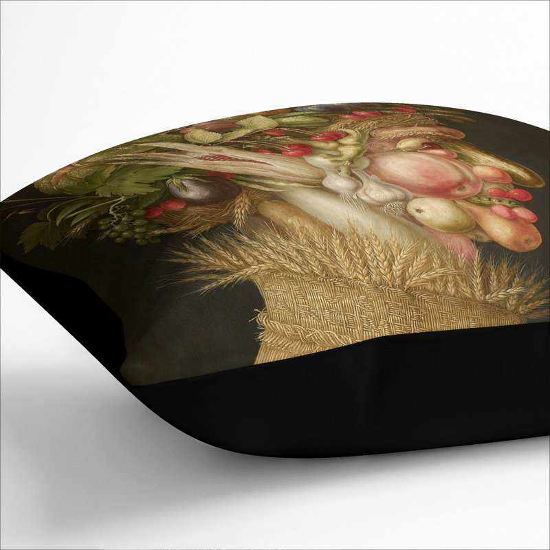 Summer Square Throw Cushion, Black, 55cm H x 55cm W x 20cm D
