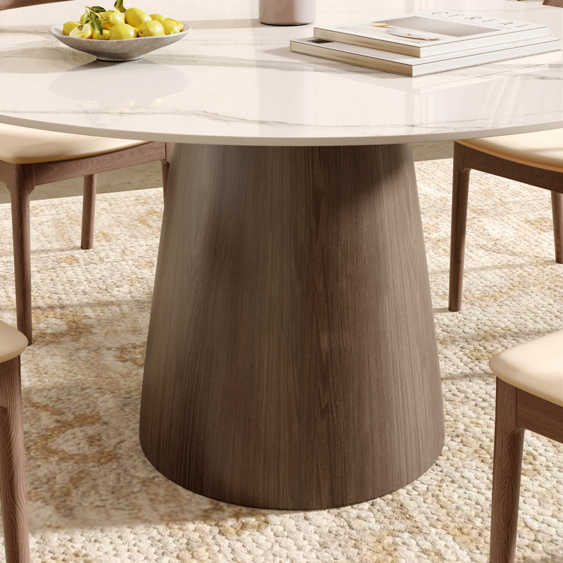 Ensemble de table de salle à manger de petit déjeuner en noyer foncé 5 pièces avec chaises incurvées ergonomiques Bobrow