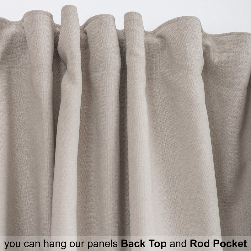 Room Darkening Single Curtain Panel, 260cm Width x 225cm Drop, Wheat