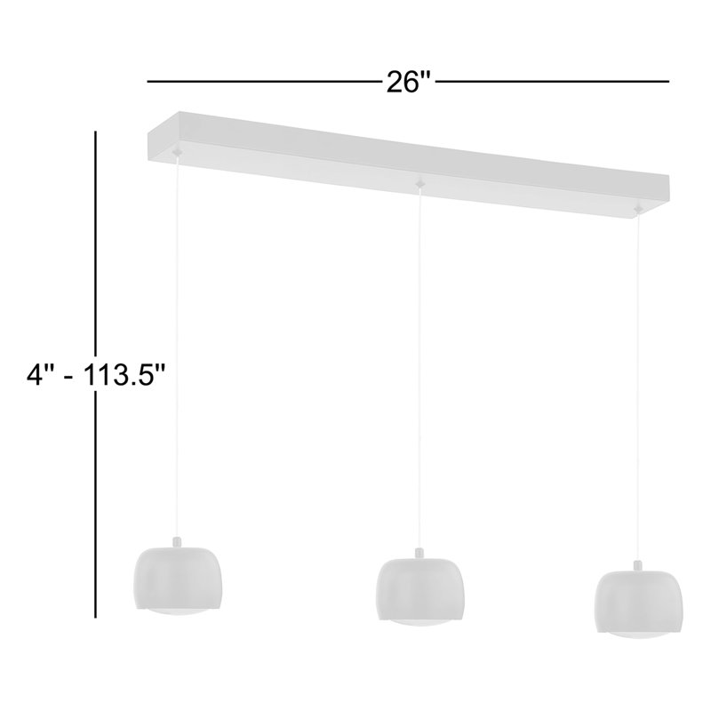 Luminaire suspendu 3 lumières DEL Kerlin