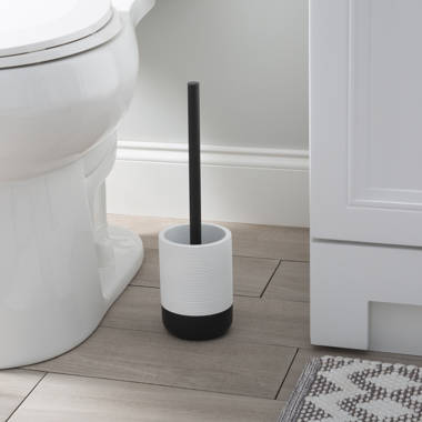 Bath Bliss White Plastic Toilet Brush Holder in the Toilet Brush