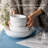 over&back Coupe 12-Piece Glossy White Hand-Finished Porcelain Dinnerware Set