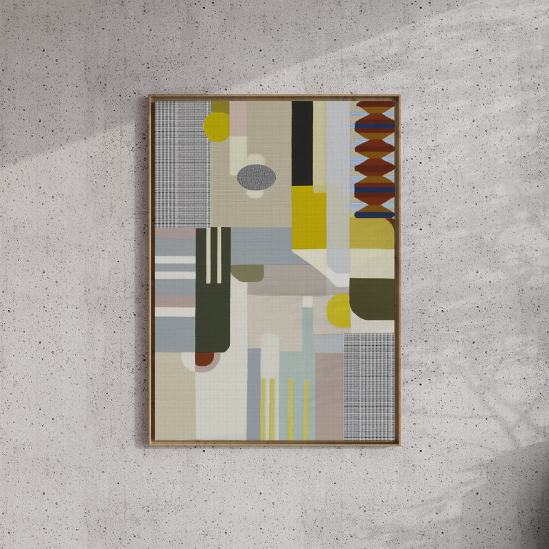 Woven Perspectives No. 16: impression géométrique abstraite, Natural-Oak, 24x30 in