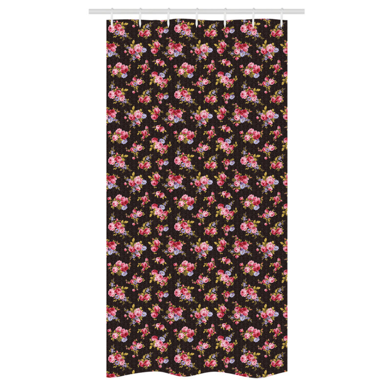Laton Floral Shower Curtain with Hooks Included, 72" H x 36" W