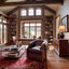 Fauteuil demi-tonneau en cuir de vache brun Diamond Diamond - pivotant et inclinable - Rustic Western Ranch