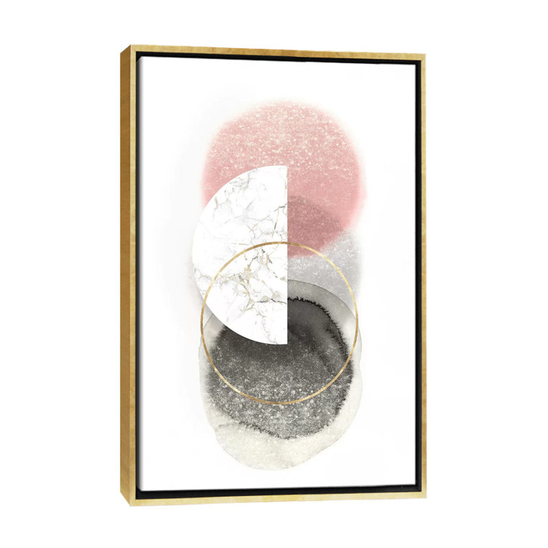 «Blush Geo III» par Isabelle Z - impression d'art graphique, Aucun mat, H 26 po x l 18 po x 1,5 po, Toile encadrée d'or