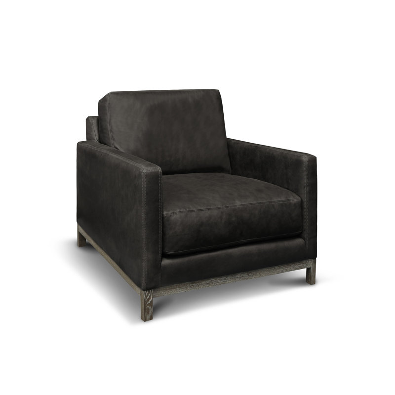 Fauteuil Monterrey, Cuir véritable gris anthracite