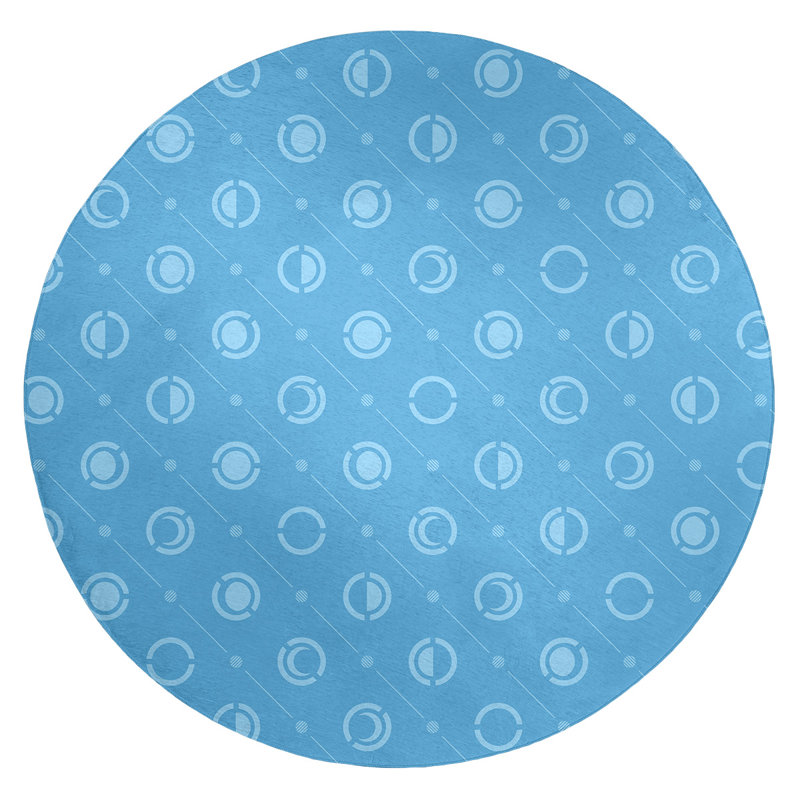 Chenille Geometric Indoor Rug, Round 5'