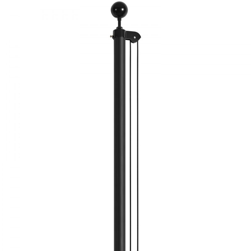 25FT Detachable Flagpole Kit Heavy Duty Aluminum Flag Pole American Black