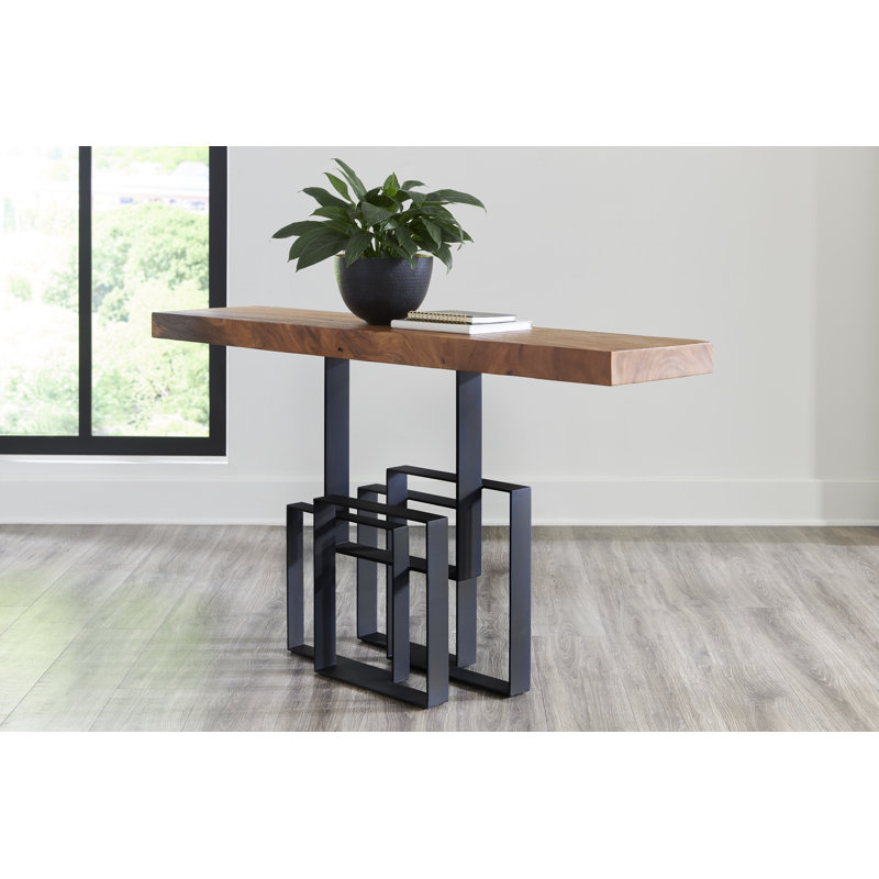 Acacia Solid Wood and Rusted Metal 60" Console Table