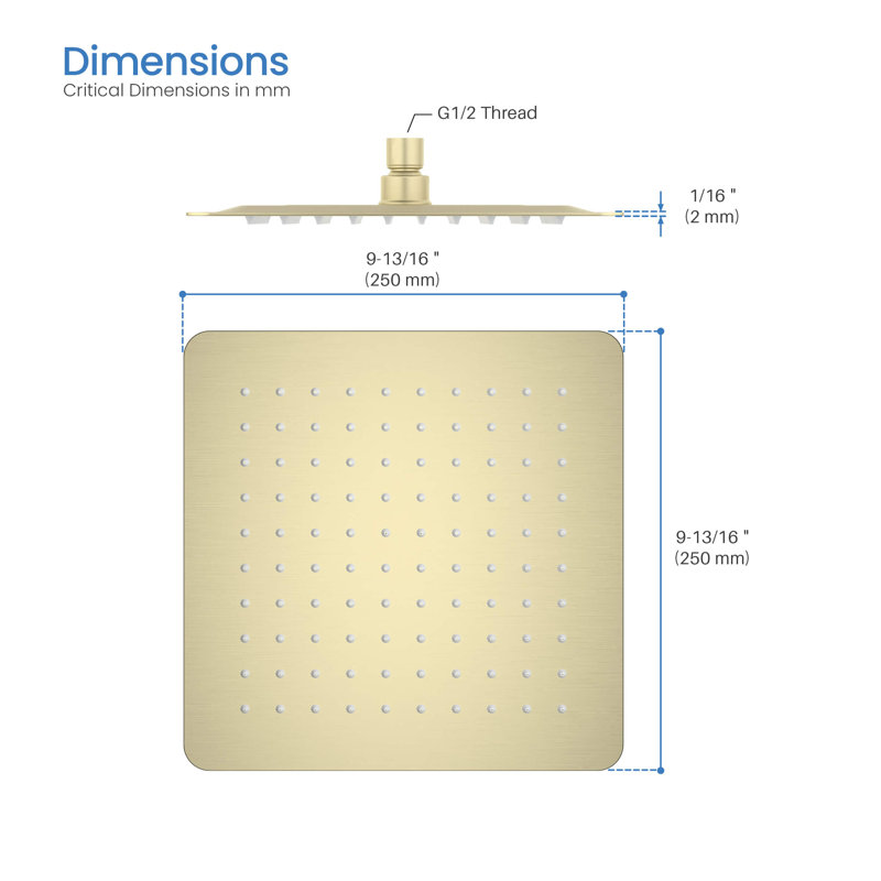 Rain Adjustable Shower Head 1.75 GPM GPM, Brushed Gold