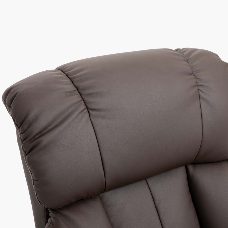 Comfortable 360° Swivel Recliner Chair with Footstool for Relaxation  30" W x 31.5" D x 40.25" H. Reclining Size: 44" L x 31" W x 36.25" H. Assembly required.