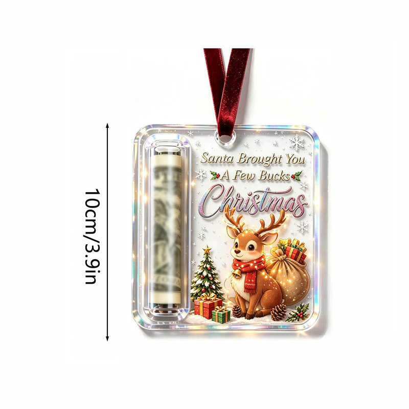 Décorations de Noël, ornements en acrylique représentant de l'argent de Noël., C