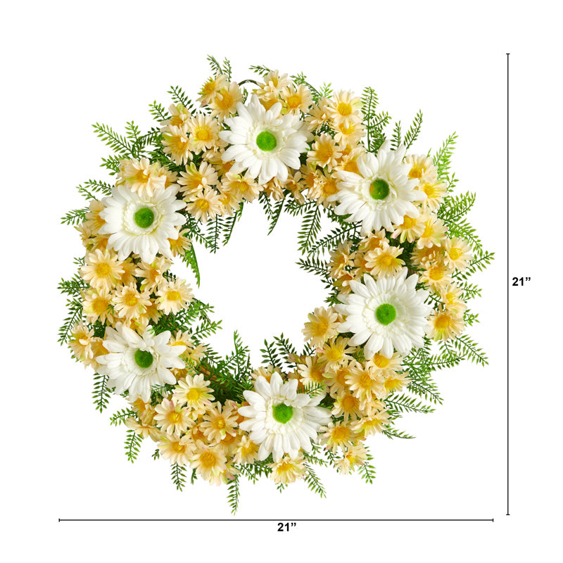 Faux Polyester 21'' Wreath, Yellow