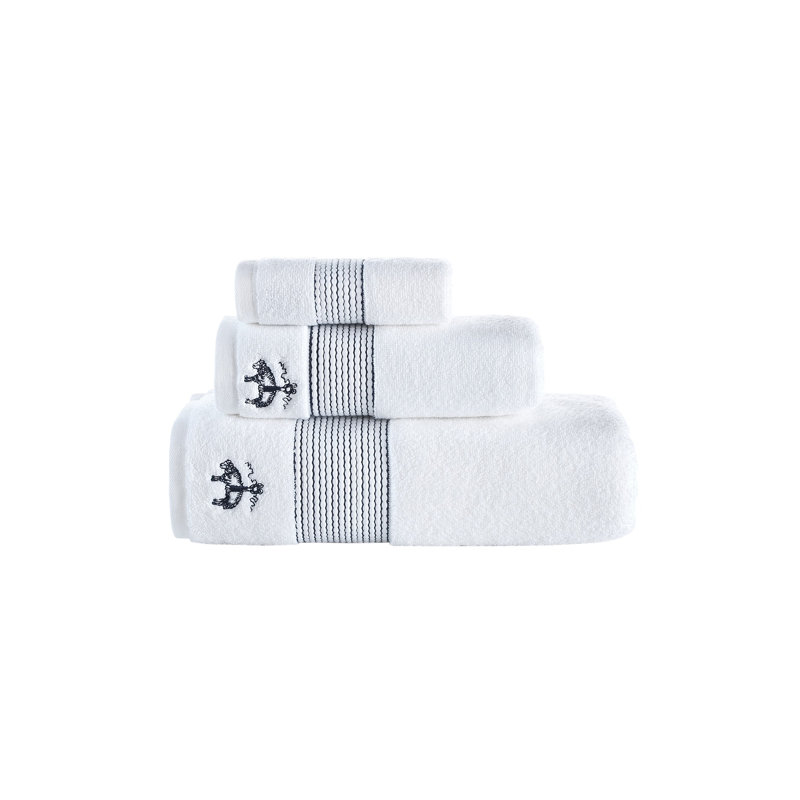 Turkish Cotton Midweight Jacquard Mulit-Size Set, Navy