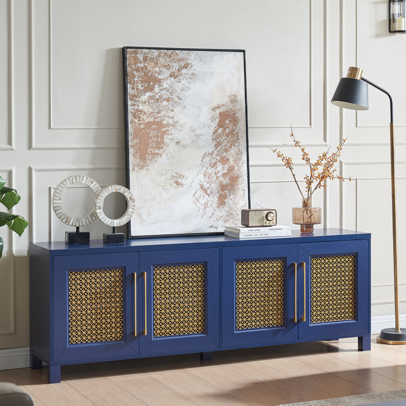 Crédence de rangement l 69,5 po Beene, Bleu