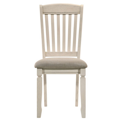 Ensemble de 2 chaises latérales à dossier à lattes
