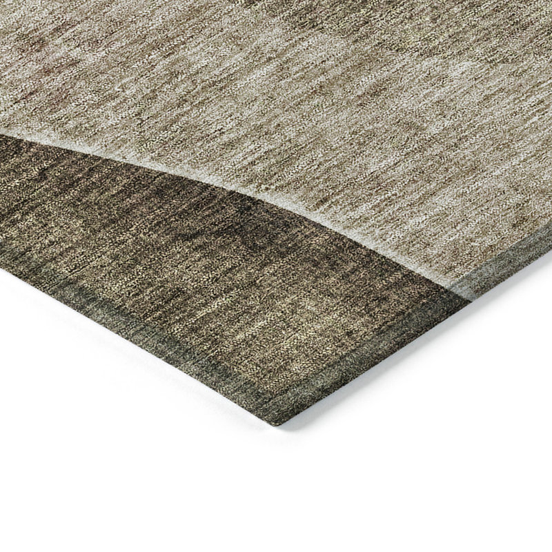 Tapis intérieur lavable abstrait taupe 3 pi x 5 pi brun