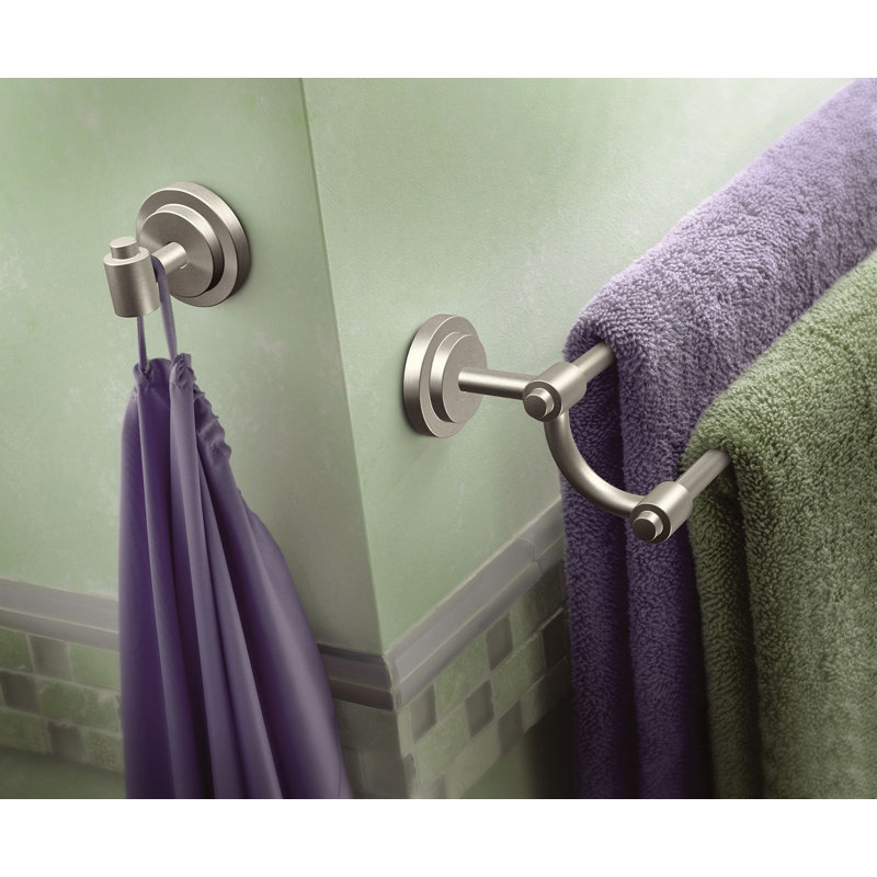 Porte-serviettes mural double Iso, Nickel brossé