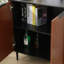 Walnut Black Sideboard Rectangle Accent 2 Door Cabinet-137229841