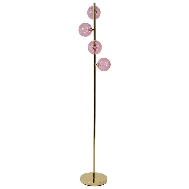 157cm Gloss Traditional Floor Lamp, Pink