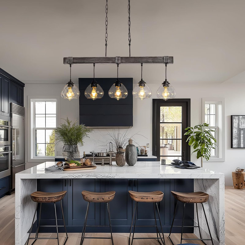 39.4" Farmhouse Chandelier Linear Kitchen Island Lighting