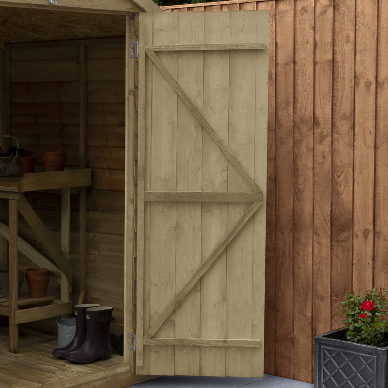6 ft. W x 8 ft. D Solid Wood Garden Shed
