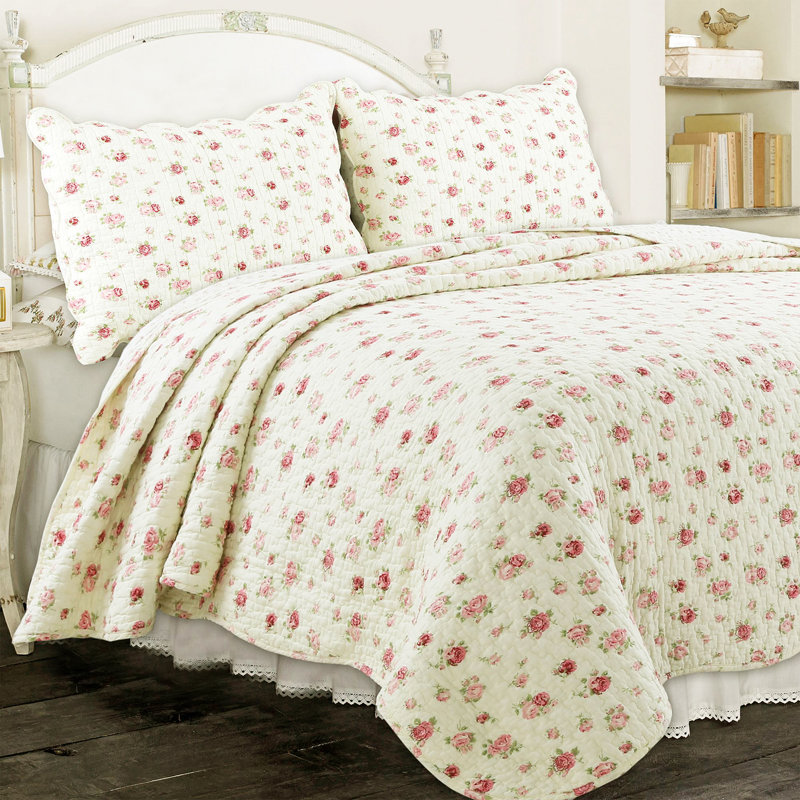 Garden Cotton Floral Quilt, King Quilt + 2 King Shams