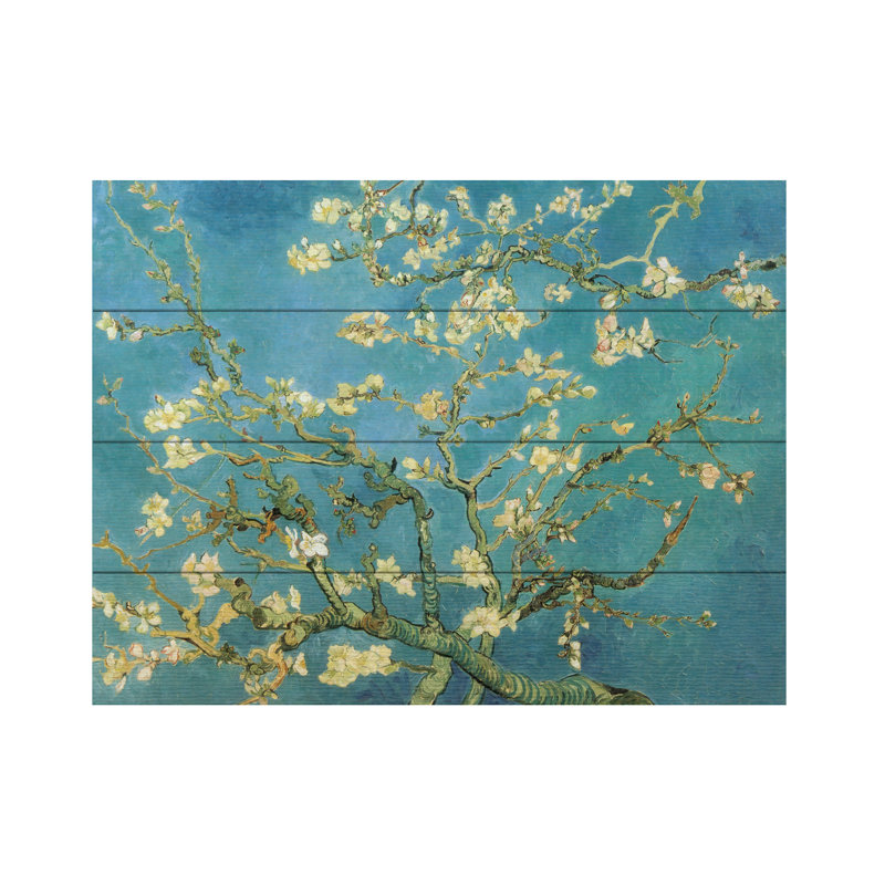 «Almond Branches In Bloom 1890 on Wood» par Vincent Van Gogh, reproduction, H 12 po x l 16 po