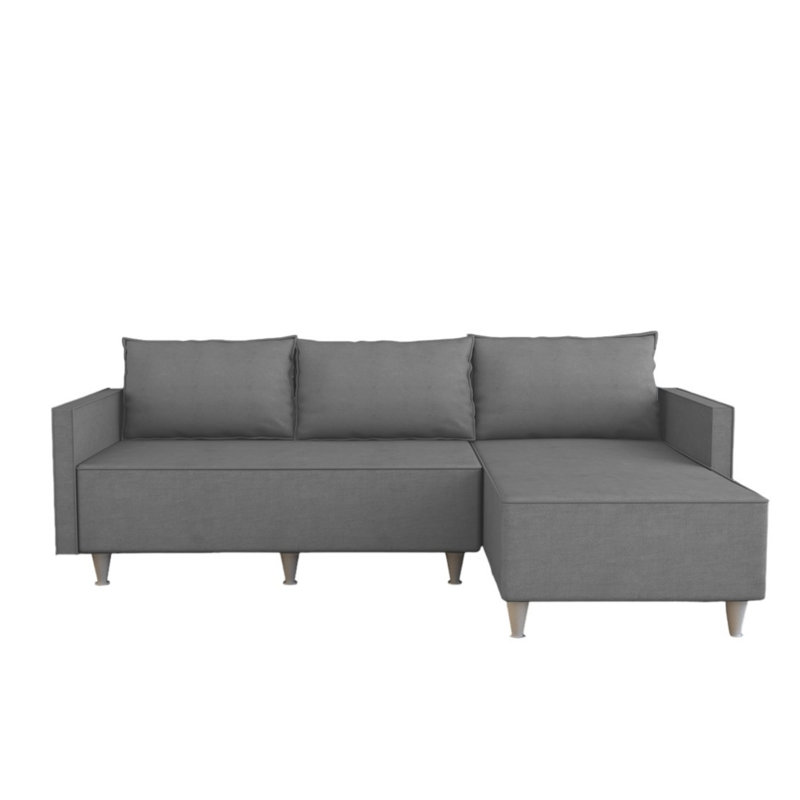 3-Seats Modular L-Shaped Sectional Sofa, Gray Fabric