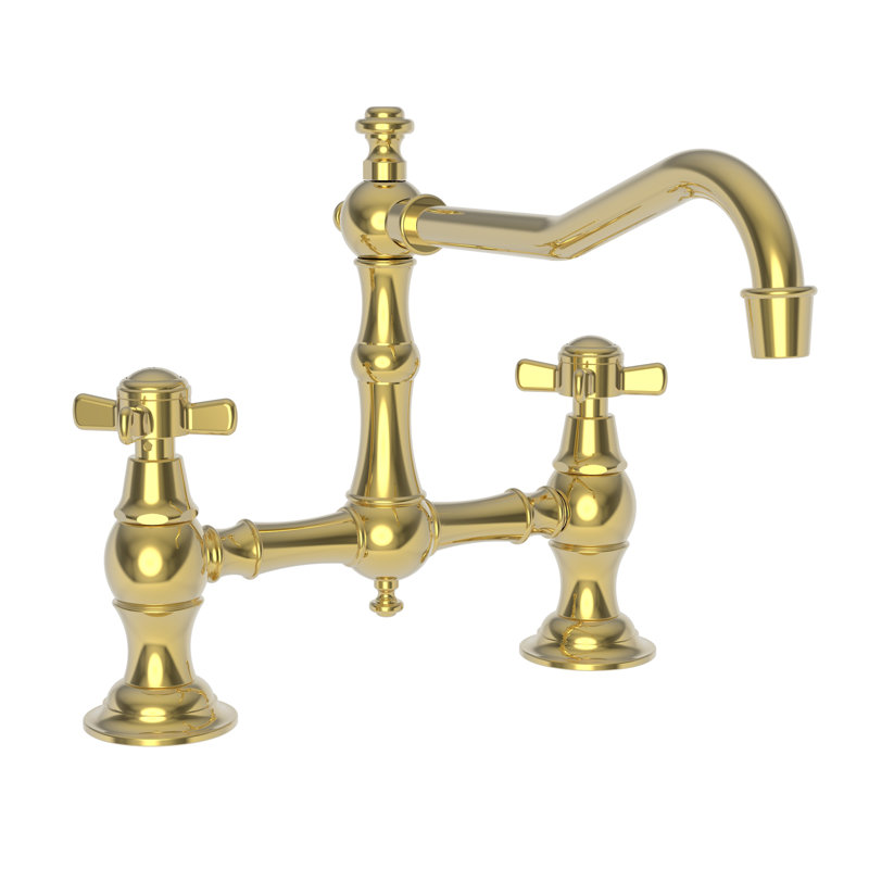Fairfield Kitchen Bridge Faucet, Polished Gold