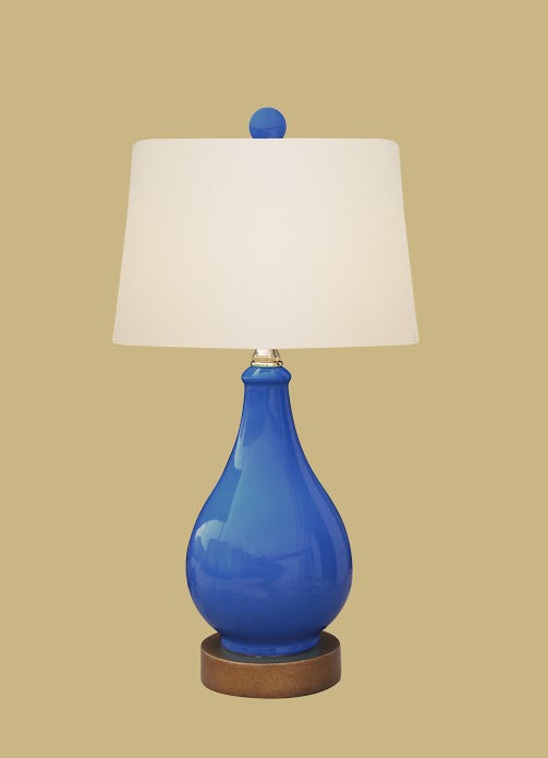 Presley Porcelain Table Lamp, Navy Blue