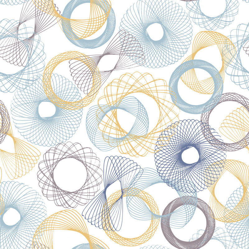 Motifs de spirogrammes géométriques Acil par Rezeda Safina, H 12 po x l 12 po